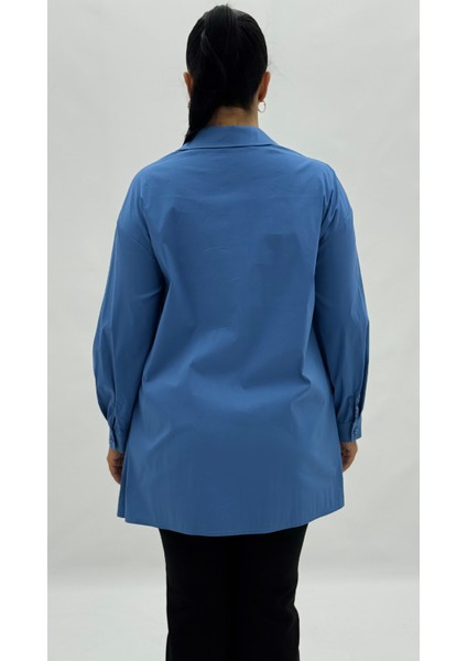 Büyük Beden Pamuklu Düğmeli Uzun Kol Oversize Kadın Gömlek fırsatları