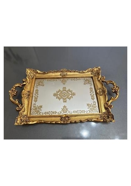 El Boyaması Tepsi Büyük Boy Gold , El Yapımı Özel Tasarım Tepsi modelleri