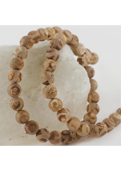 Tibet Akik Taşı Mat 8 mm