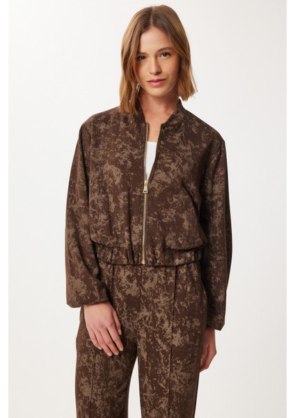 Fermuarlı Desenli Alt-Üst Örme Takım LCI0053 Kahverengi fırsatları