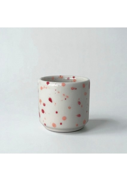 El Yapımı Modern Kırmızı ve Turuncu Benekli Splash Kupa Seramik Mug