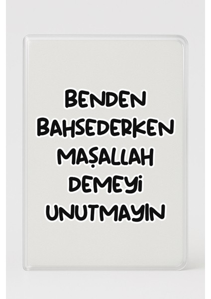 Şeffaf Pasaport Kılıfı Kalın Mikron Kart Bölmeli Desenli Pasaport Kabı - Maşallah