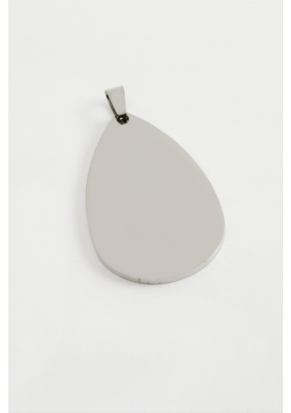 Oval Isim Yazılabilir Çelik Kolye Ucu 4,5 cm