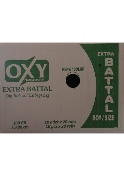 Profesyonel Extra Battal Çöp Torbası 300 gr 75*90 20 Rulo