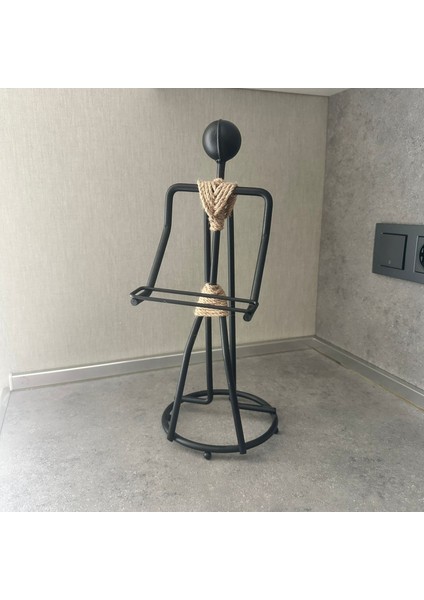 Dekoratif Kağıt Havluluk Askılı Insan Figürlü El Havlusu Eşya Tutacağı Mutfak Toparlayıcı