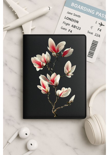 Tüm Ülke Pasaportları Için Siyah Vinleks Deri Pasaport Kılıfı Kabı Manolya