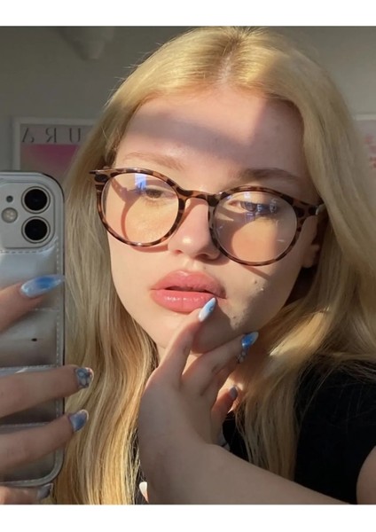 Unisex Leopar Desenli Mavi Işık Filtreli Korumalı Bilgisayar Ekran Gözlüğü Blue Block