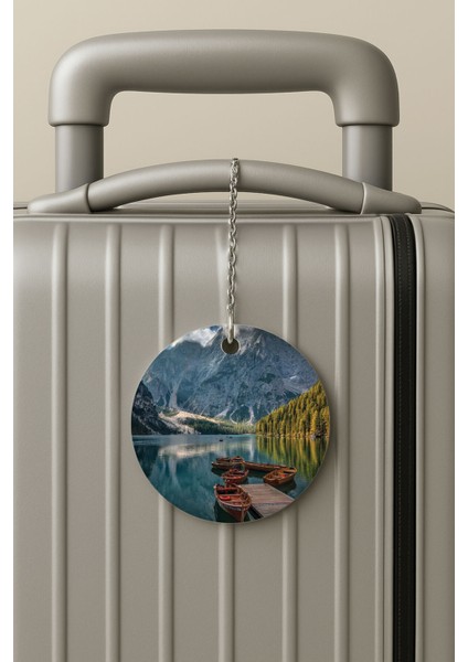 Pleksi Zincirli Bavul Etiketi Seyahat Tatil Için Tasarım Valiz Etiketi Doğa Harikası