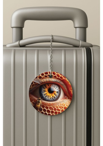 Pleksi Zincirli Bavul Etiketi Seyahat Tatil Için Tasarım Valiz Etiketi Petek Göz