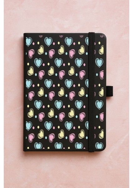 Promosyon Tarihsiz Premium Termo Defter Desenli 192 Yaprak - Kalp Dalgası