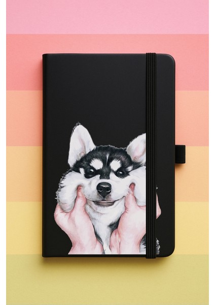 Sibirya Kurdu Baskılı Tarihsiz Yuvarlak Köşeli Desenli Uv Termo Defter