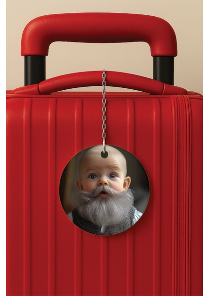 Desenli Baskılı Pleksi Zincir Aparatlı Bavul Etiketi Valiz Etiketi Baby Uncle