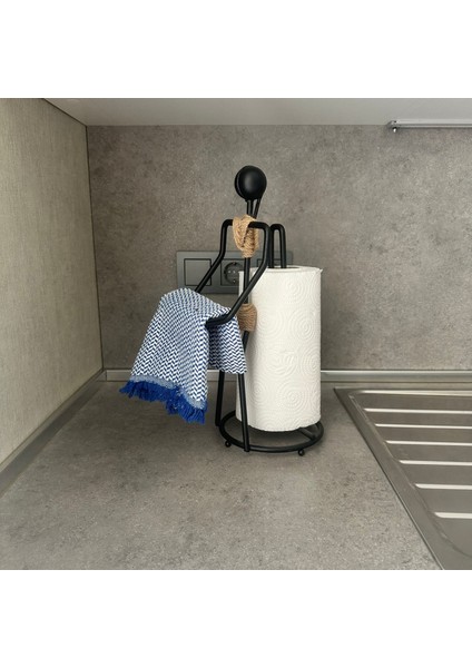 Dekoratif Kağıt Havluluk Askılı Insan Figürlü El Havlusu Eşya Tutacağı Mutfak Toparlayıcı