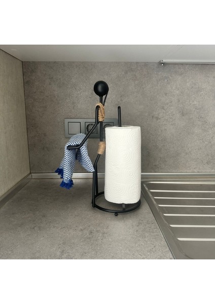 Dekoratif Kağıt Havluluk Askılı Insan Figürlü El Havlusu Eşya Tutacağı Mutfak Toparlayıcı