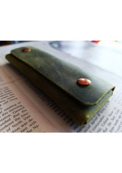 Crazy Gerçek Deri Tamamen El Emeği Özel Kalemleriniz Için Kalemlik Kalemkutu (15.5x6.5 ) LMN25 fırsatları