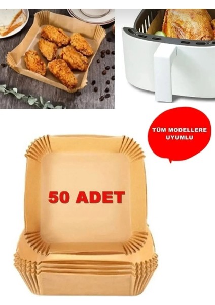 Air Fryer Xl-Xxl Uygun Büyük Boy Fritöz Pişirme Kağıdı Kare Tabak Model (50 Adet) fiyatları