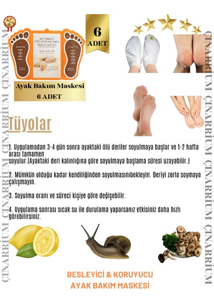 Ayak Peeling Maskesi 6’lı – Soyulma Etkili, Ölü Deri Temizleyici ve Pürüzsüzleştirici Bakım indirimleri