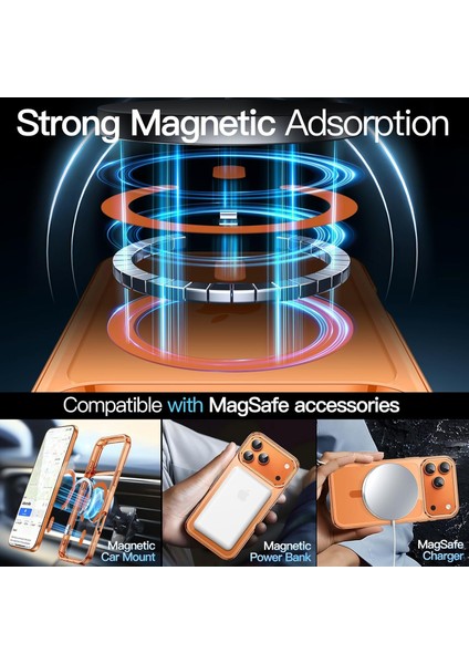 apple iPhone 17 Pro Max Kozmikturuncu Uyumlu Magsafe Özellikli Şeffaf Sert Pc Sararmaz Kılıf modelleri