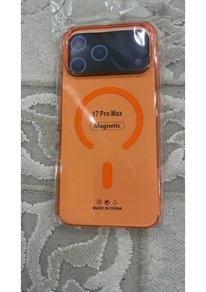 apple iPhone 17 Pro Max Kozmikturuncu Uyumlu Magsafe Özellikli Şeffaf Sert Pc Sararmaz Kılıf