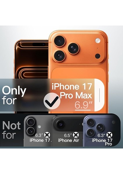 apple iPhone 17 Pro Max Kozmikturuncu Uyumlu Magsafe Özellikli Şeffaf Sert Pc Sararmaz Kılıf