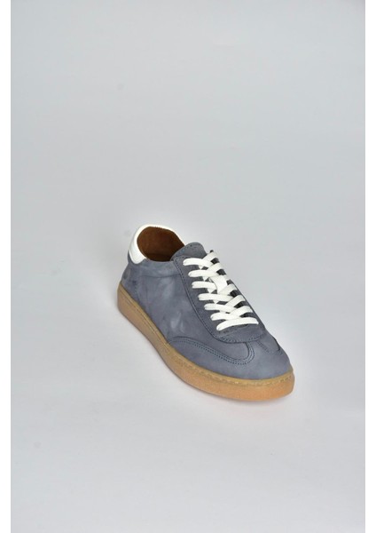 V999061501 Lacivert Hakiki Deri Nubuk Kadın Spor Ayakkabı Sneakers