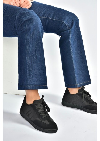 V820104404 Siyah Kumaş Spor Ayakkabı Sneakers