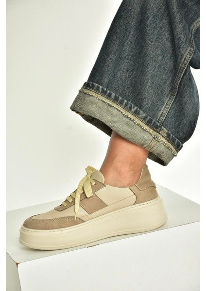 V274949109 Bej Kalın Tabanlı Spor Ayakkabı Sneakers fiyatları