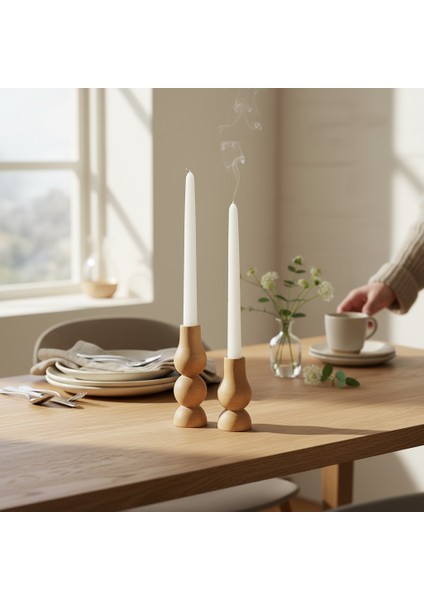 El Yapımı Dekoratif Mumluk Şamdan 2’li Set fiyatları