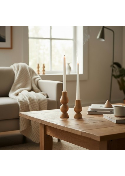 El Yapımı Dekoratif Mumluk Şamdan 2’li Set modelleri