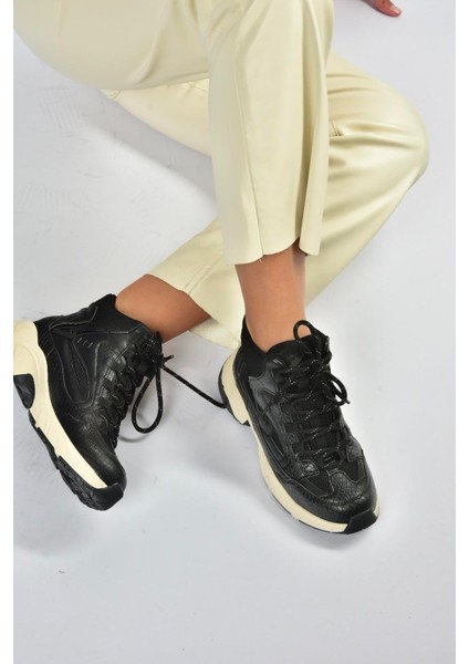 V312415009 Siyah Bilekli Spor Ayakkabı Sneakers