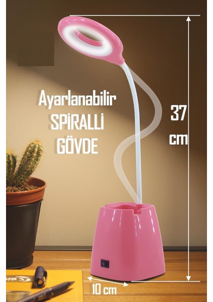 Masa Lambası Kalemlikli Telefon Tutuculu Kablolu LED Ders Çalışma Lambası indirimleri