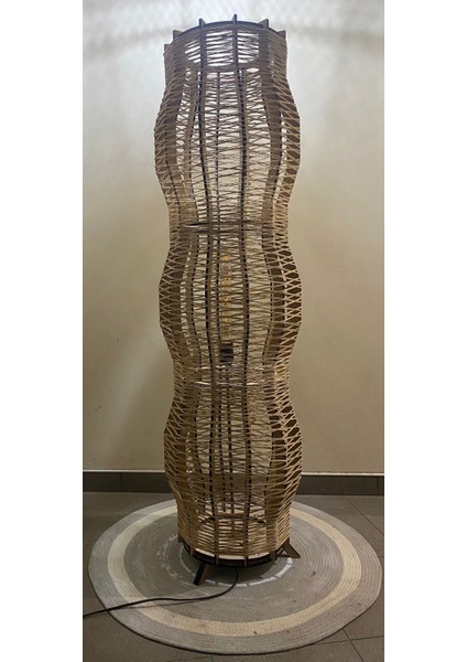 Bohem,ahşap,jüt,hasır,rustik,modern,doğal El Yapımı Lambader 135*32 modelleri