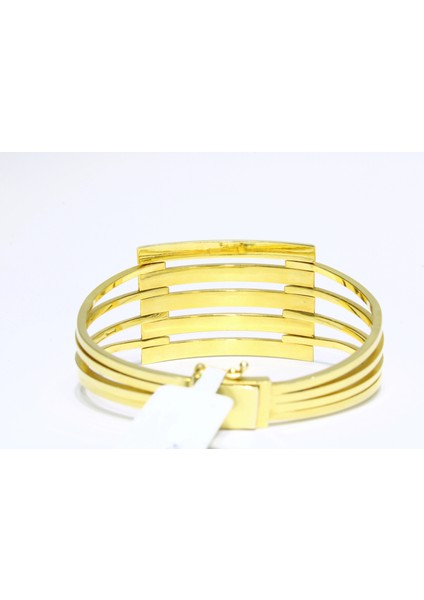 14 Ayar Altın 5 Sıralı Kaburga Kelepçe Bilezik 14.40 gr fırsatları