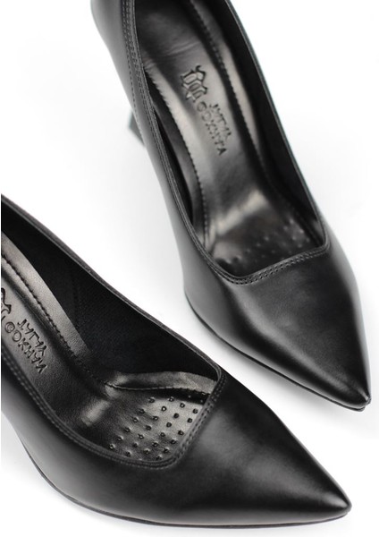 Odette Esnek Yumuşak Kaymaz Taban (10 Cm) Siyah Cilt Kadın Topuklu Ayakkabı indirimleri