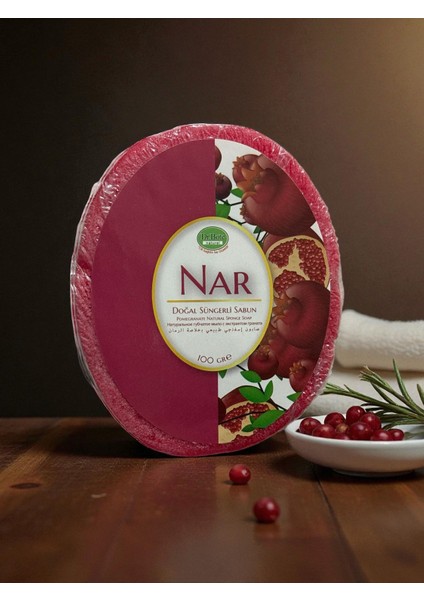 Doğal Narlı Süngerli Sabun Cilt Bakım