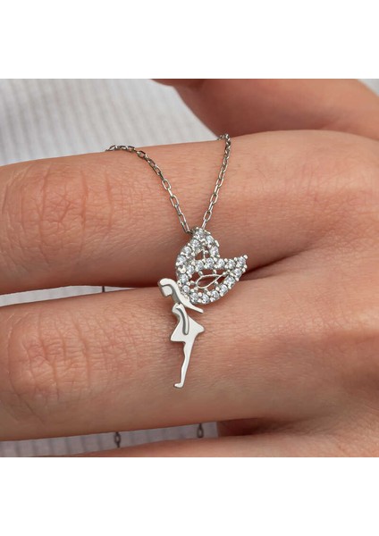 Gümüş Peri Kızı Kadın Kolye modelleri