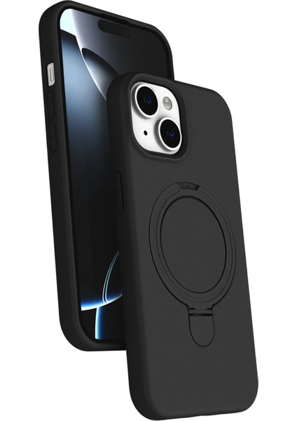 Nrzsnt Newface Apple Iphone 15 Regal Magsafe Standlı Kapak - Siyah