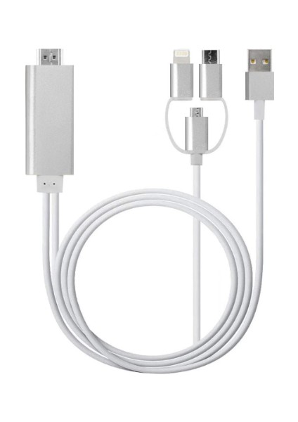 Büro Ev Ofis Cihazları Için Ios-Microusbc Hdtv Görüntü Kablosu