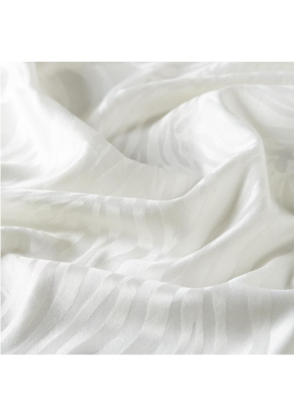 Ipekevi Desenli Jakarlı Ipek Şal - Zebra Desenli - Inci Beyazı fiyatları