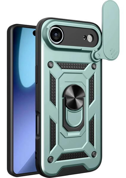 Nrzsnt Newface Apple Iphone 17 Air Pars Lens Yüzüklü Silikon - Yeşil