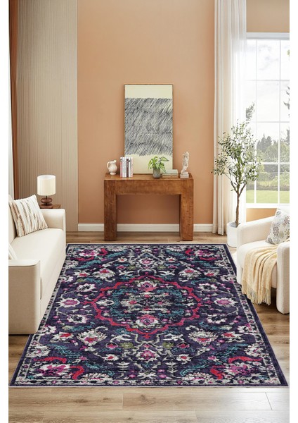 Yeni Desen Yıkanabilir Kaymaz Tabanlı Bohem Tarz Dijital Baskı Salon Halısı, Yumuşak Dokulu Lüks Halı Modeli ve 40 x 60 Mor Renk Dikdörtgen Halı fiyatları