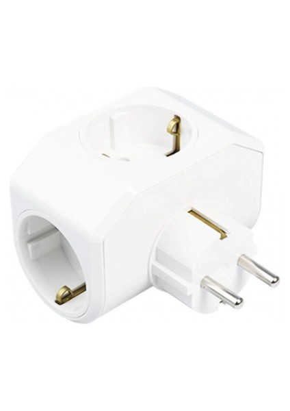 Beyaz Yonca Plus 3lü Topraklı Priz Fiş 03-Zm (5324)