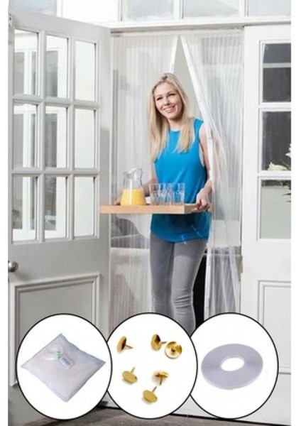 Mıknatıslı Kapı Sinekliği Tül Perde 105 x 205 cm (5324)