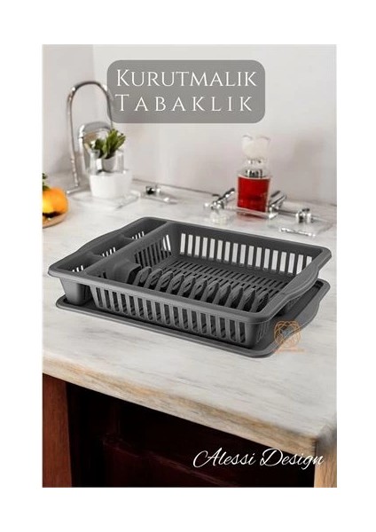 Bfs Bulaşık Durulama Sepeti Tabaklık Bulaşık Kurutmalık Gri Alessi