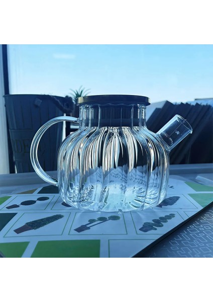 Çelik Kapaklı Borosilikat Dilimli Model Süzgeçli Cam Demlik Bitki Çayları 1000 ml ROYALEKS-CM-2001 fiyatları