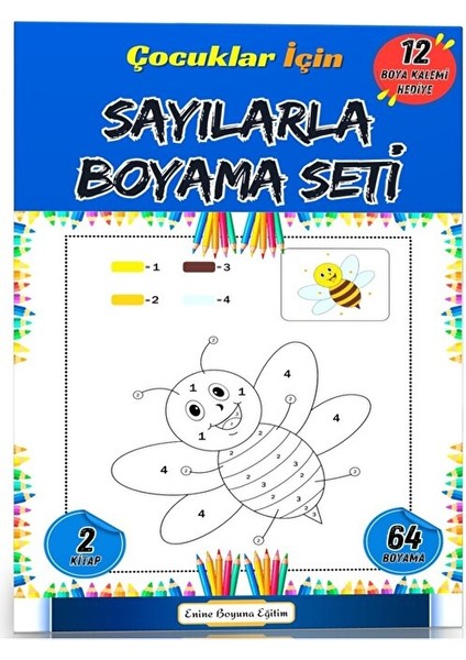 Çocuklar Için Sayılarla Boyama Seti (12 Kalem Hediyeli)