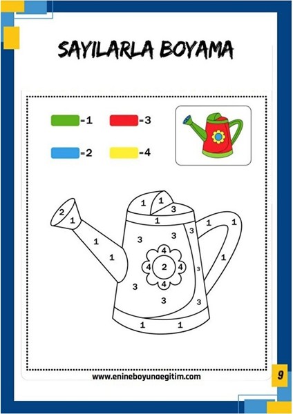 Çocuklar Için Sayılarla Boyama Seti (12 Kalem Hediyeli) modelleri