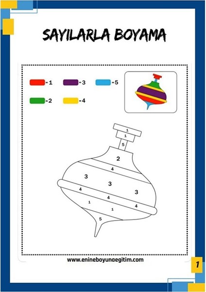 Çocuklar Için Sayılarla Boyama Seti (12 Kalem Hediyeli) indirimleri