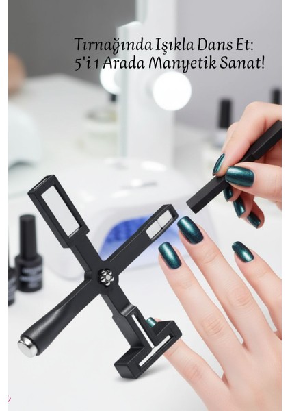 5 Etkili Cat Eye Oje Mıknatısı Seti - Profesyonel Kedi Gözü Manyetik Jel Oje Tasarım Aracı 722289