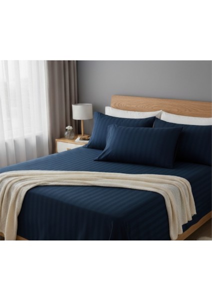 Lastikli Çarşaf Iki Adet Yastık Kılıflı Takım Pamuk Saten Kumaş